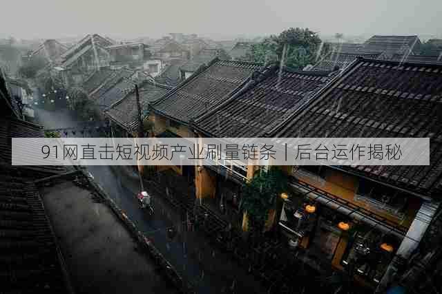 91网直击短视频产业刷量链条|后台运作揭秘