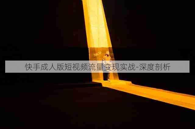 快手成人版短视频流量变现实战-深度剖析