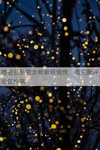 微密圈私密女神新照疯传,微密圈评论区炸锅